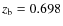 $z_{\rm
b}=0.698$