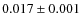 $0.017 \pm 0.001$