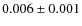 $0.006 \pm 0.001$