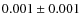 $0.001 \pm 0.001$