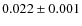 $0.022 \pm 0.001$