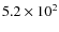 $5.2 \times 10^2$