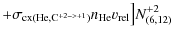$\displaystyle +\sigma_{{\rm cx}({\rm He}, {\rm C}^{+2->+1})}n_{\rm He}v_{\rm rel}\big]N^{+2}_{(6,12)}$