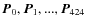 $\vec{P}_0, \vec{P}_1,..., \vec{P}_{424}$