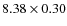 $8.38 \times 0.30$