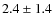 $2.4\pm 1.4$