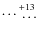 $\textrm{\ldots}_{\textrm{ \ldots}}^{+13} $
