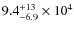$9.4_{\rm -6.9}^{+13}\times 10^4$