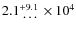 $ 2.1_{\textrm{ \ldots}}^{+9.1}\times 10^4$