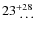 $23_{\textrm{ \ldots}}^{+28}$