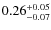 $0.26_{\rm -0.07}^{+0.05}$