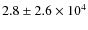 $ 2.8\pm 2.6\times 10^4$