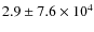 $ 2.9\pm 7.6\times 10^4$