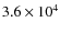 $ 3.6\times 10^4$