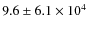 $ 9.6\pm 6.1\times 10^4$