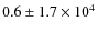 $ 0.6\pm 1.7 \times 10^4$