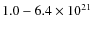 $1.0-6.4\times10^{21}$