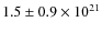 $1.5\pm0.9\times10^{21}$