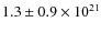 $1.3\pm0.9\times10^{21}$