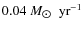 $ 0.04~M_{\hbox{$\odot$ }}~{\rm yr}^{-1}$