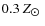 $0.3~{Z}_{\hbox{$\odot$ }} $