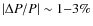 $\vert\Delta P/P\vert\sim 1{-}3\%$