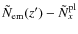 $\tilde{N}_{\rm em}(z')-\tilde{N}^{\rm pl}_{x}$