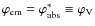 $\varphi_{\rm em}=\varphi^\ast_{\rm abs}\equiv\varphi_{\rm V}$
