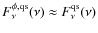 $F^{\phi,\rm qs}_\nu(\nu)\approx F^{\rm qs}_\nu(\nu)$