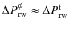 $\Delta P^\phi_{\rm rw}\approx \Delta P^{\rm t}_{\rm rw}$