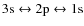 $3{\rm s}\leftrightarrow 2{\rm
p}\leftrightarrow 1{\rm s}$