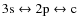$\rm 3s\leftrightarrow 2p \leftrightarrow c$
