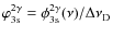 $\varphi^{2\gamma}_{\rm 3s}=\phi^{2\gamma}_{\rm 3s}(\nu)/\Delta\nu_{\rm D}$
