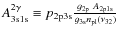$A^{2\gamma}_{\rm 3s1s}\equiv p_{\rm 2p3s}\frac{g_{\rm 2p}~ A_{\rm 2p1s} }{g_{\rm 3s} {n_{\rm pl}}(\nu_{32})}$