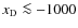 ${{x_{\rm D}}}\la -1000$