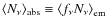 $\left< N_\nu \right>_{\rm abs}\equiv \left< f_{\nu} N_\nu \right>_{\rm em}$