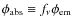 $\phi_{\rm abs}\equiv f_{\nu} \phi_{\rm em}$