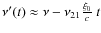 $\nu'(t)\approx \nu-\nu_{21}\frac{\xi_0}{c}~t$