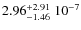 $\rm 2.96_{-1.46}^{+2.91}\;10^{-7}$