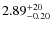 $\rm 2.89_{-0.20}^{+20}$