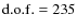 $\rm d.o.f. = 235$