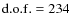 $\rm d.o.f.=234$