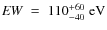 ${{\it EW}\;=\;110^{+60}_{-40}\;\rm eV}$
