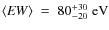 ${\langle {\it EW}\rangle\;=\;80^{+30}_{-20}\;\rm eV}$