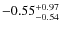 $\rm -0.55_{-0.54}^{+0.97}$