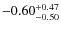 $\rm -0.60_{-0.50}^{+0.47}$
