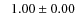 $\phantom{-}1.00\pm0.00$
