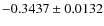 $-0.3437\pm0.0132$