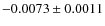 $-0.0073\pm0.0011$