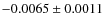 $-0.0065\pm0.0011$